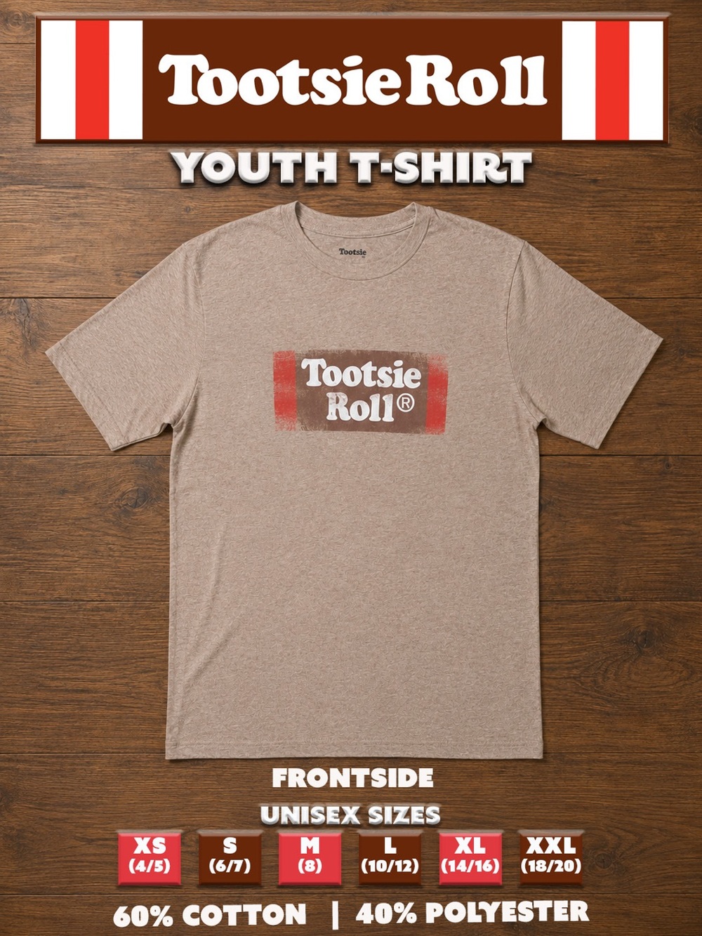 Tootsie Roll logo vintage-style Youth Short Sleeve Tee